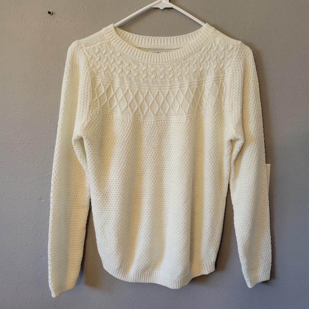 Junior off white sweater